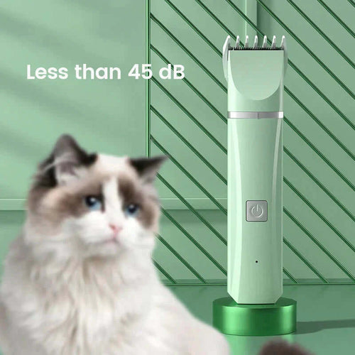 4 in 1 Electric Pet Grooming Kit - Hair Trimmer, Clippers, Nail Grinder for Cats & Dogs in a pet-friendly environment.